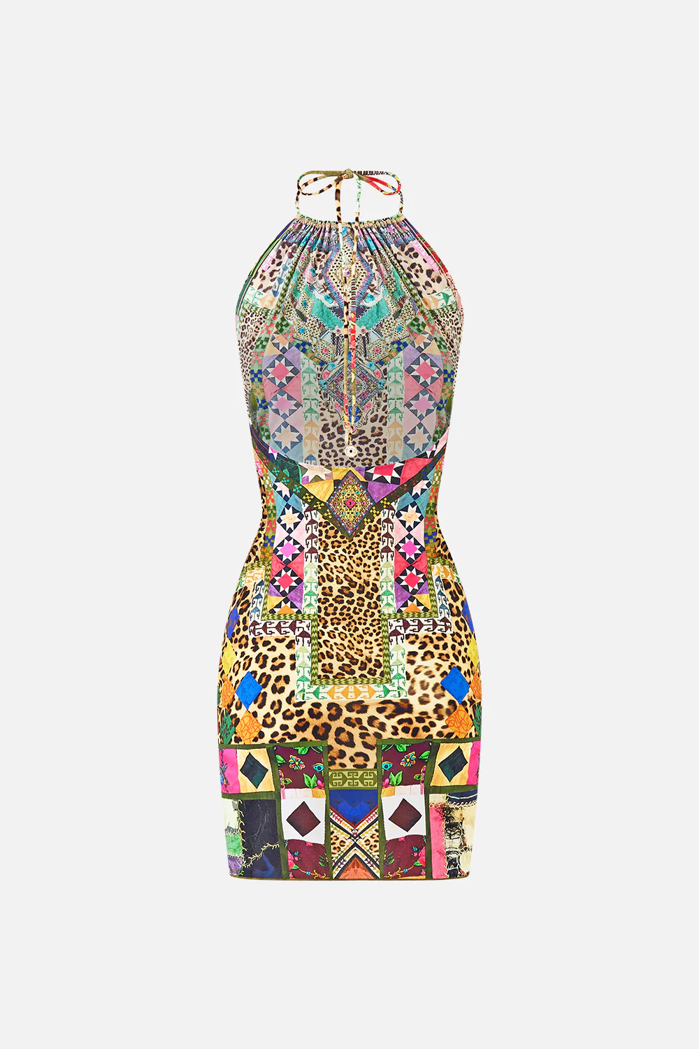 HALTER BEACH MINI DRESS W CUT OUT WAIST TRIM EMBROIDERED EVER AFTER - Image 6