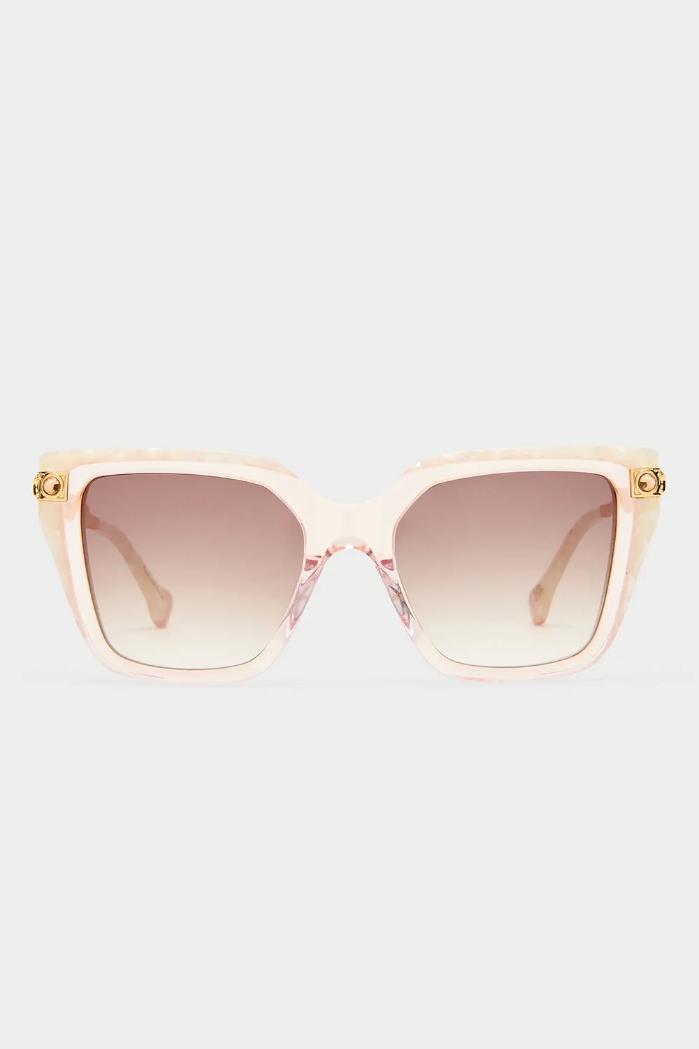 HERE COMES TROUBLE SUNGLASSES CRYSTAL ROSEWATER / IVORY MARBLE - Image 3