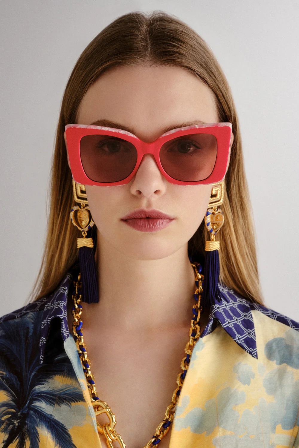WHERE'S MY VALET SUNGLASSES SOLID POPPY / IVORY MARBLE GOLD - Image 2
