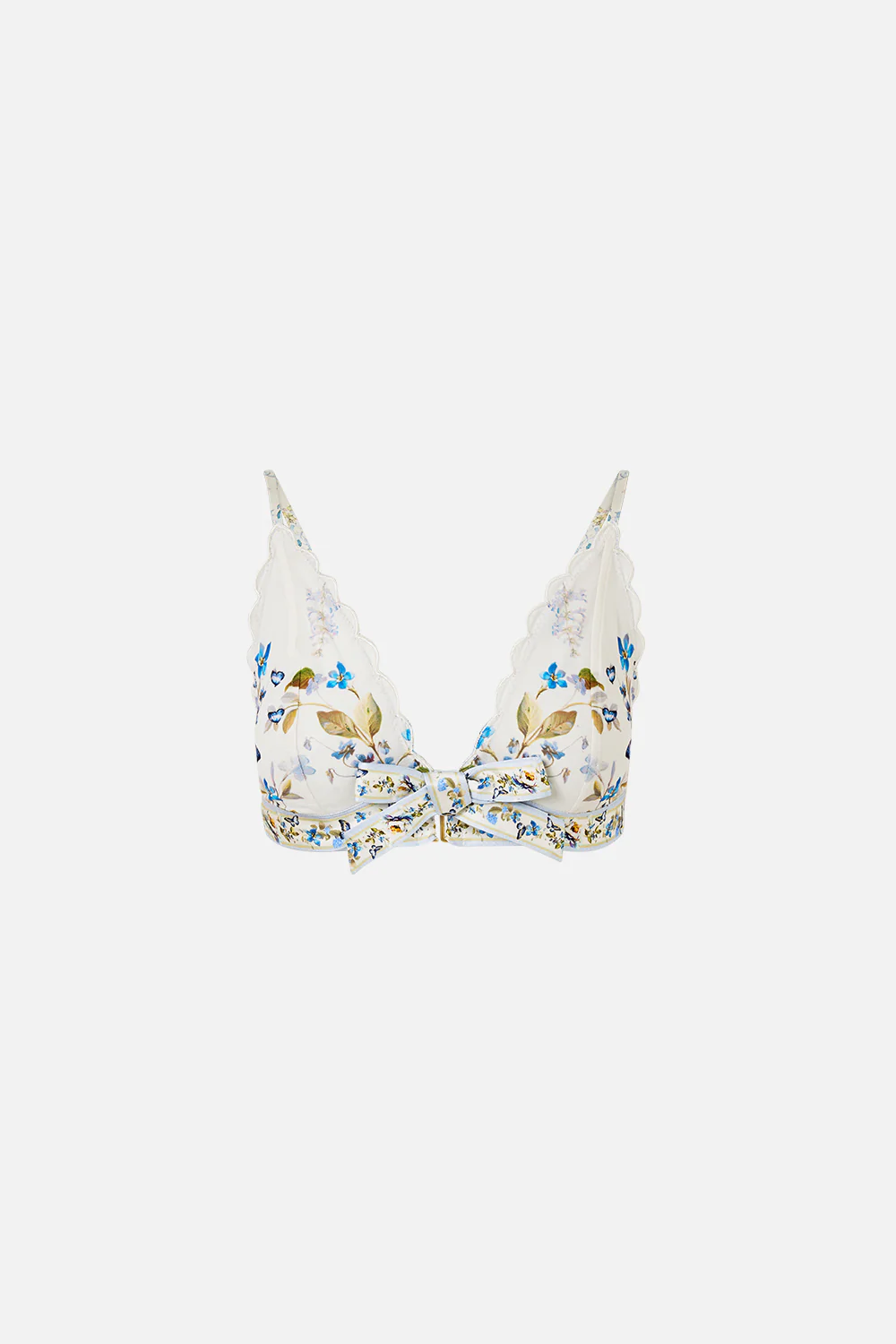 SCALLOPED EDGE TRIANGLE BRALETTE WITH BOW FRONT BOTANICAL BALLADS - Image 3