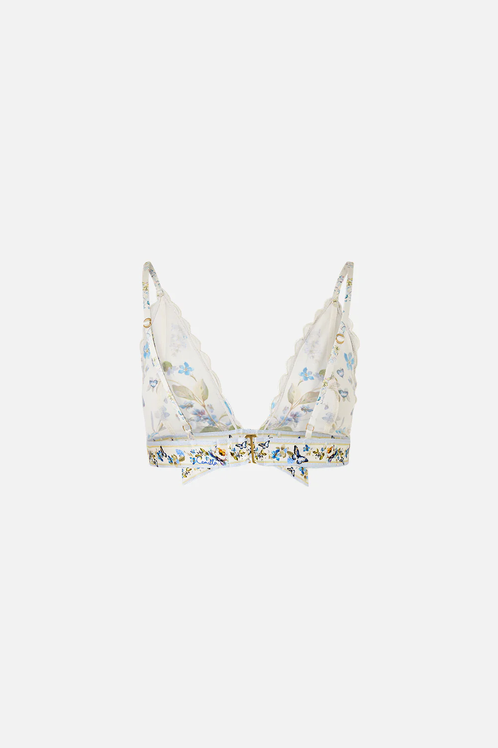 SCALLOPED EDGE TRIANGLE BRALETTE WITH BOW FRONT BOTANICAL BALLADS - Image 7