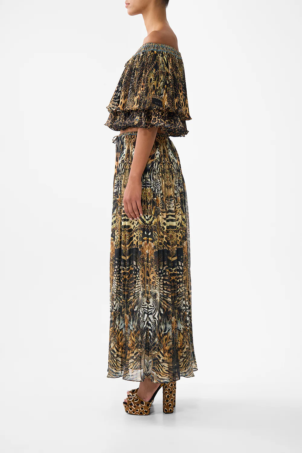 PLEATED MIDI SKIRT FELINE FOLKLORE - Image 4