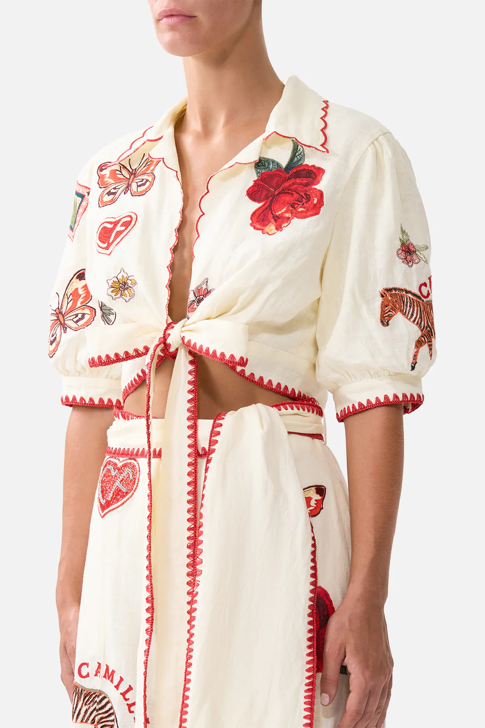 CROPPED TOP WITH TIE FRONT HIGH CLASS HOOKAH - Image 5