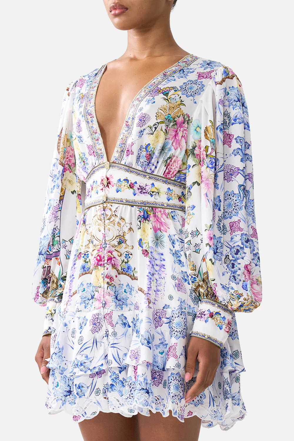 BUTTON FRONT FRILL DRESS ALL ABOUT THAT LACE - Image 5