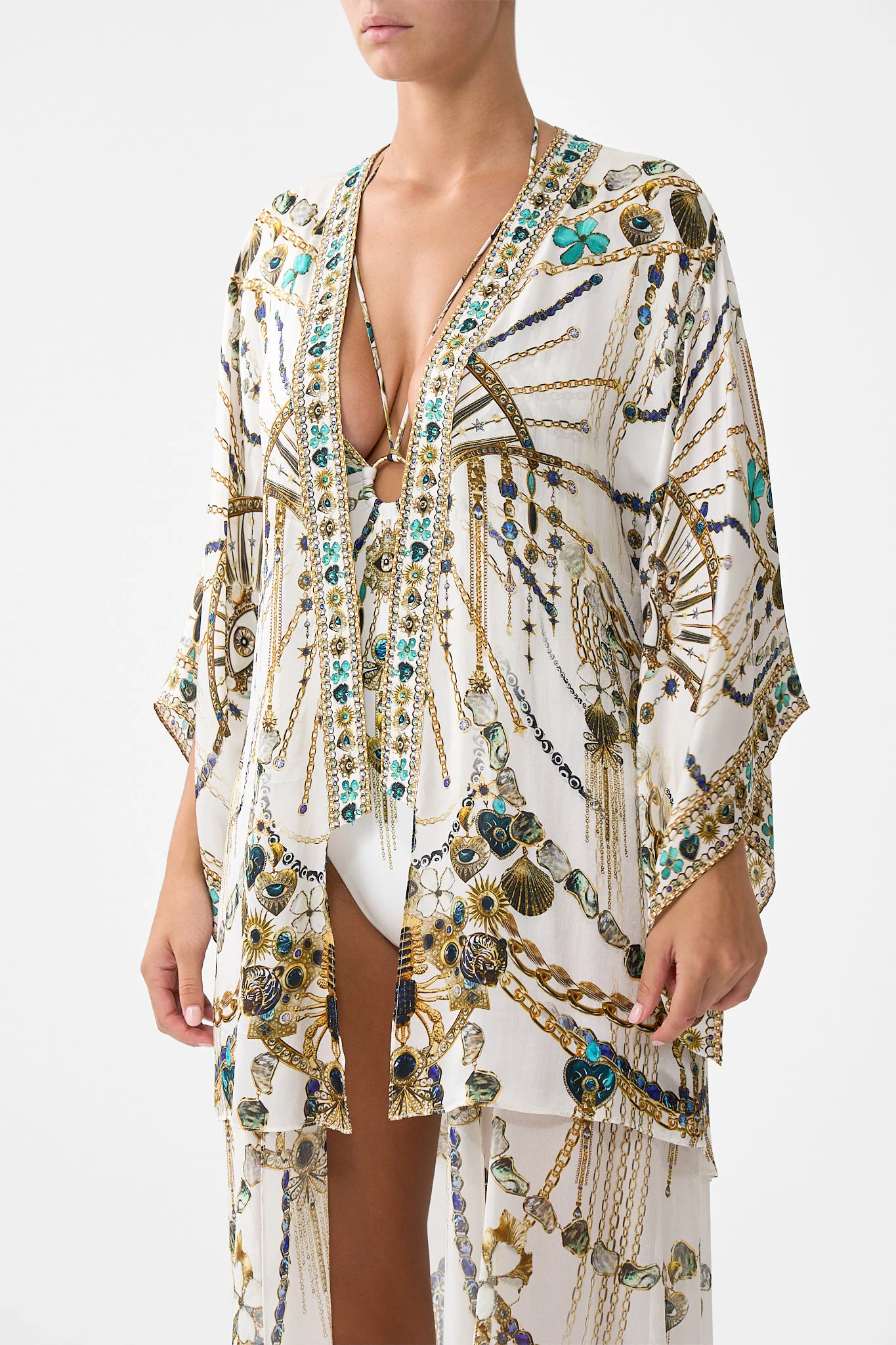 KIMONO WITH LONG UNDERLAYER CHAIN GANG - Image 5
