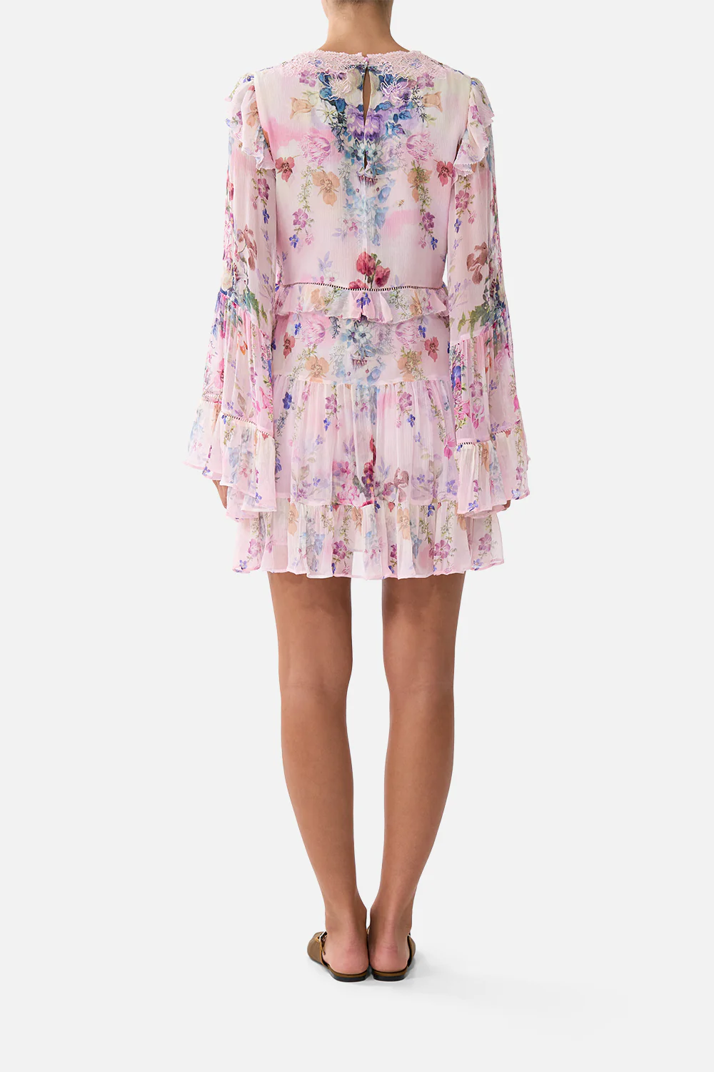 TIERED SWING MINI DRESS PALATIAL PASTELS - Image 2