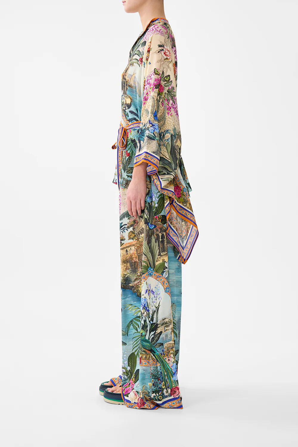 BUTTON THROUGH SCARF BLOUSE BODRUM BOTANICALS - Image 3