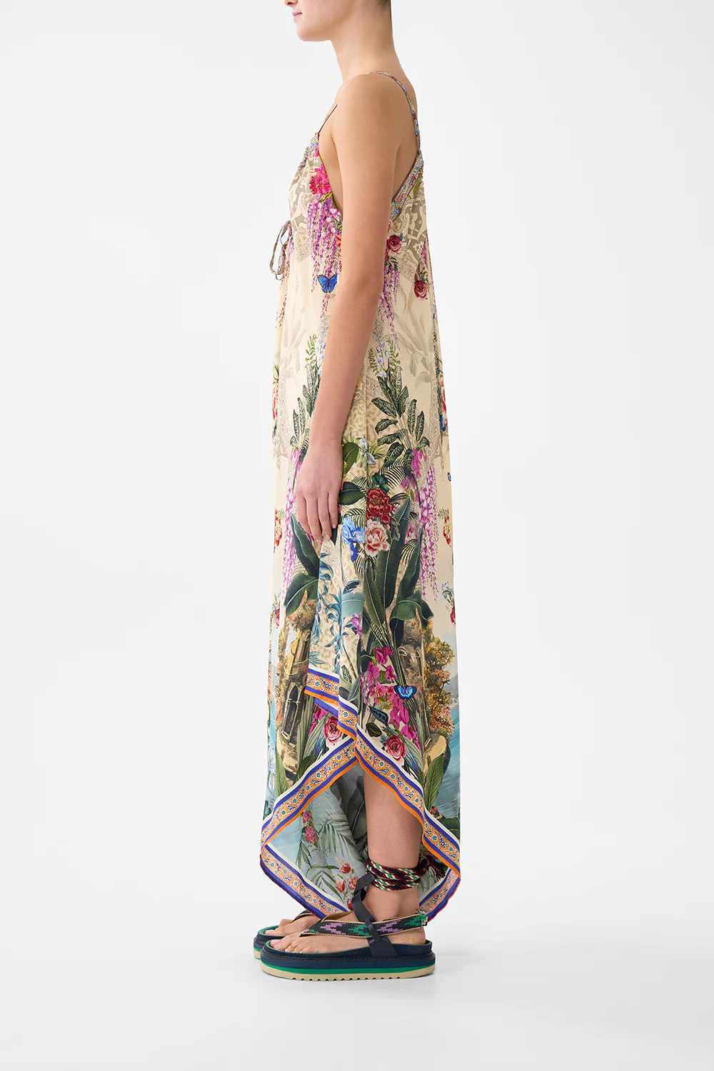 DRAPED JUMPSUIT WITH STRAPS BODRUM BOTANICALS - Image 3