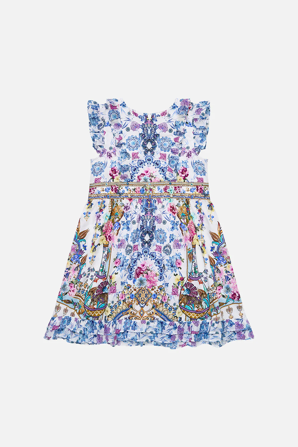 KIDS SLEEVELESS MINI DRESS WITH FRILL EDGES ALL ABOUT THAT LACE