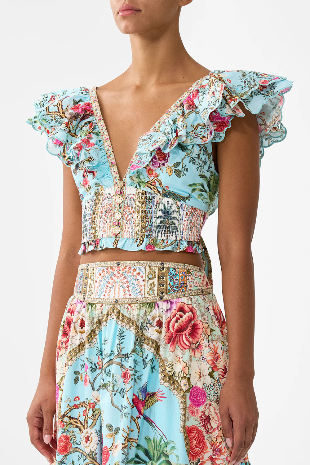 DEEP V-FRILL SHORT SLEEVE TOP SULTANS AND QUEENS - Image 5