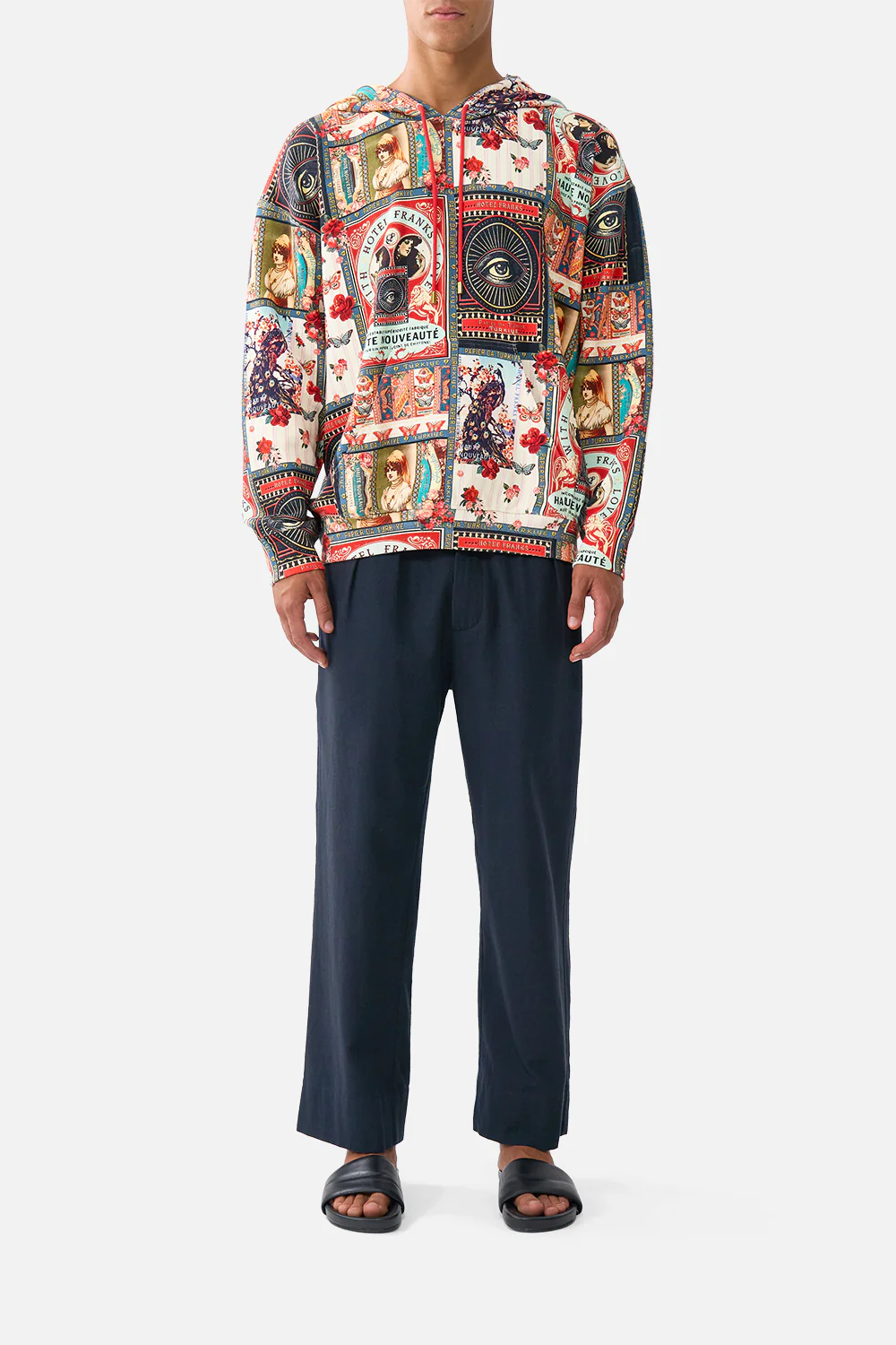 RELAXED FIT OVERSIZED HOODIE W KANGA POCKET HIGH CLASS HOOKAH