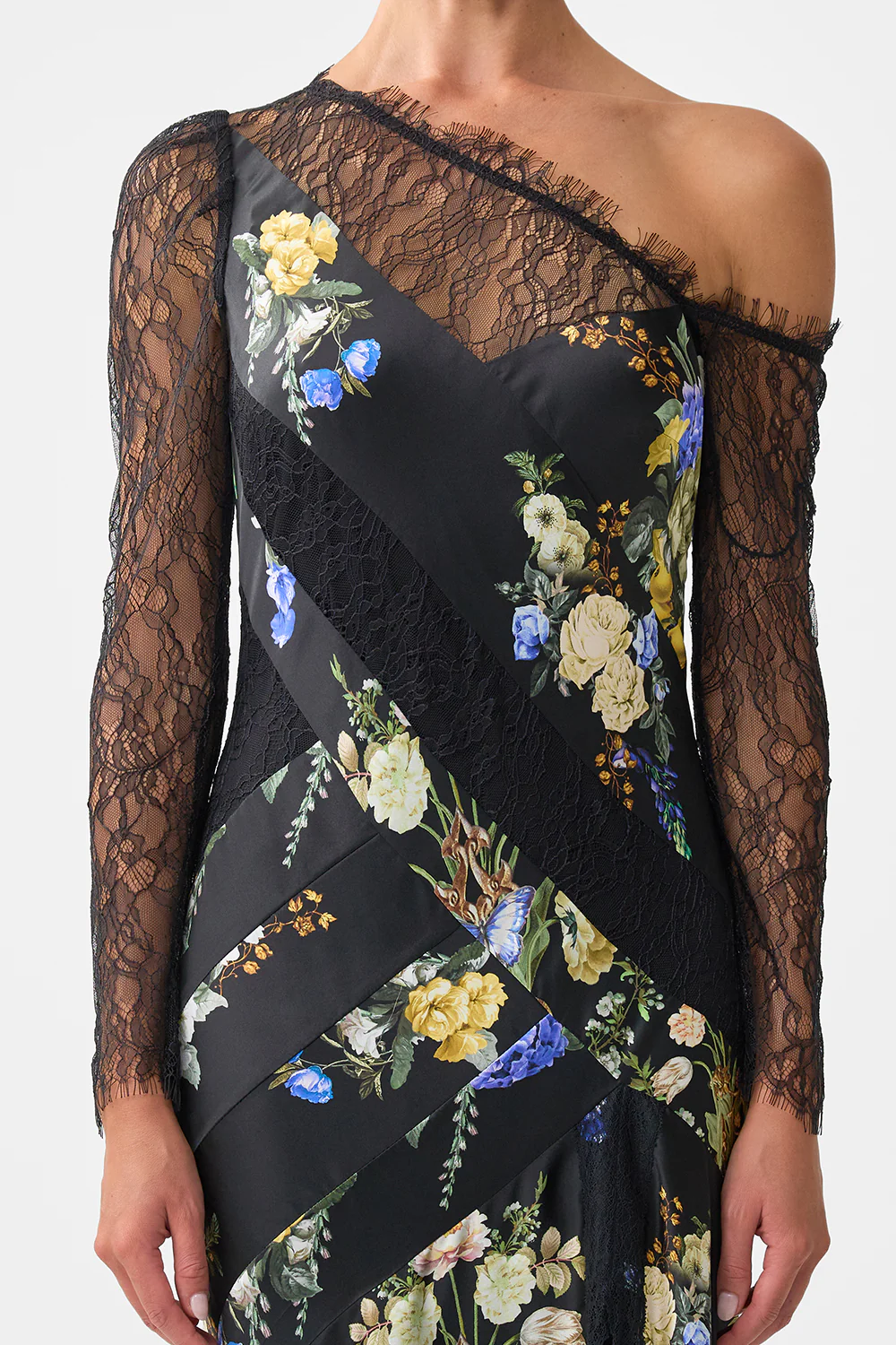 LACE SPLICE ONE SHOULDER DRESS OTTOMAN ELEGANCE - Image 5