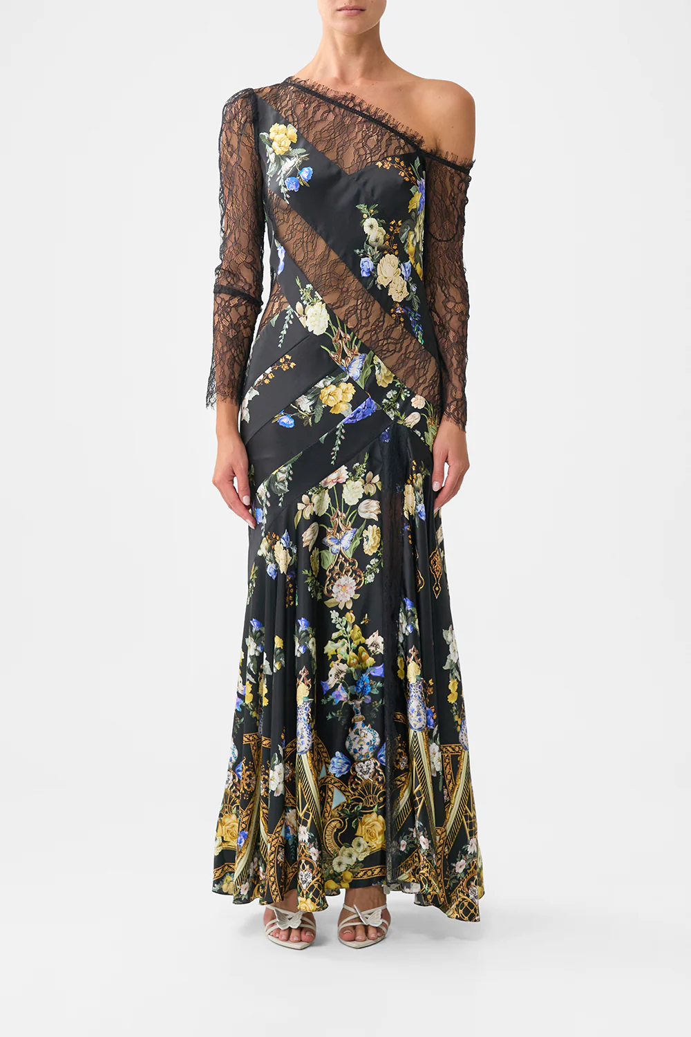 LACE SPLICE ONE SHOULDER DRESS OTTOMAN ELEGANCE - Image 8