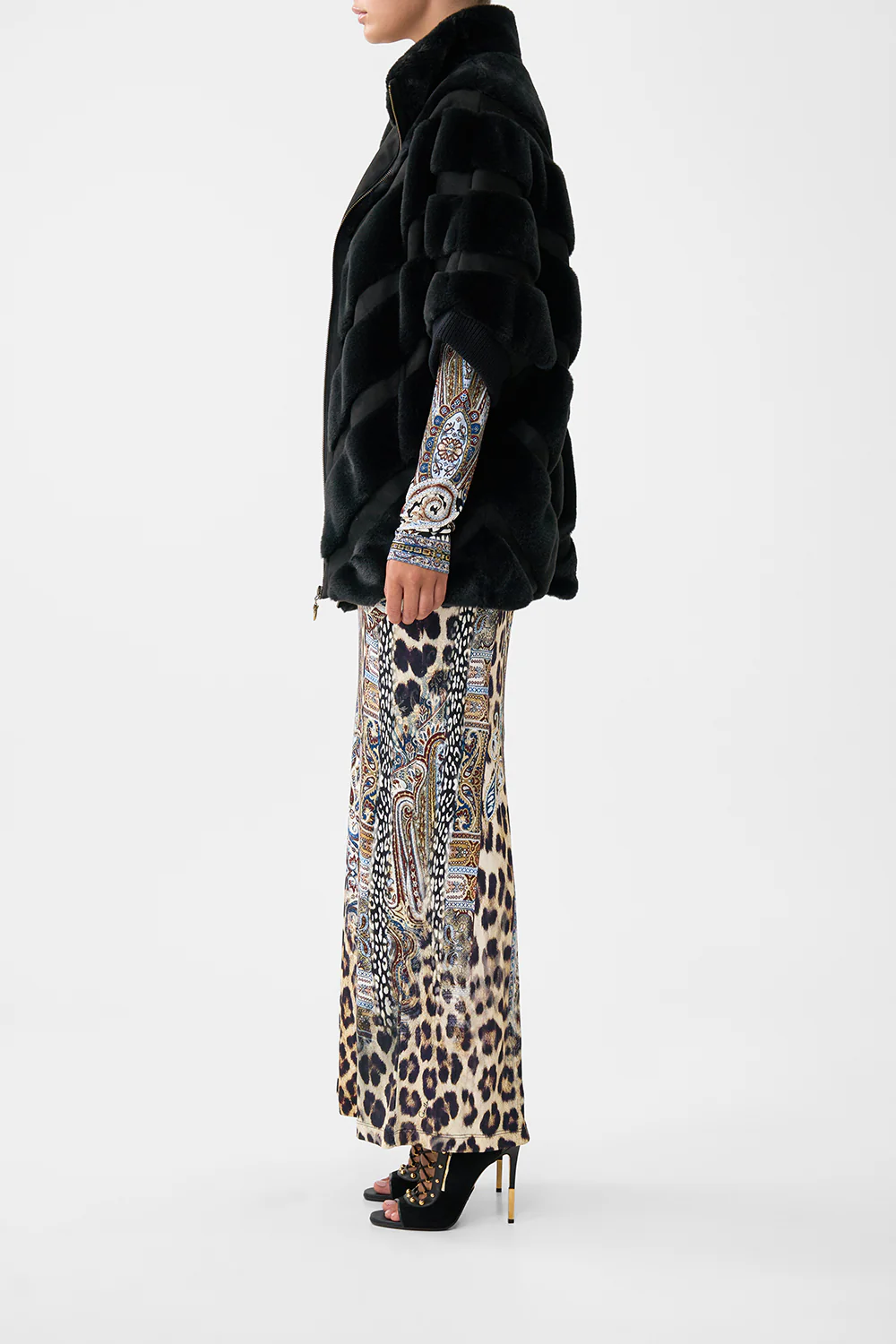 FAUX FUR SHORT SLEEVE SLOUCH JACKET ISTANBUL ANIMALIA - Image 4