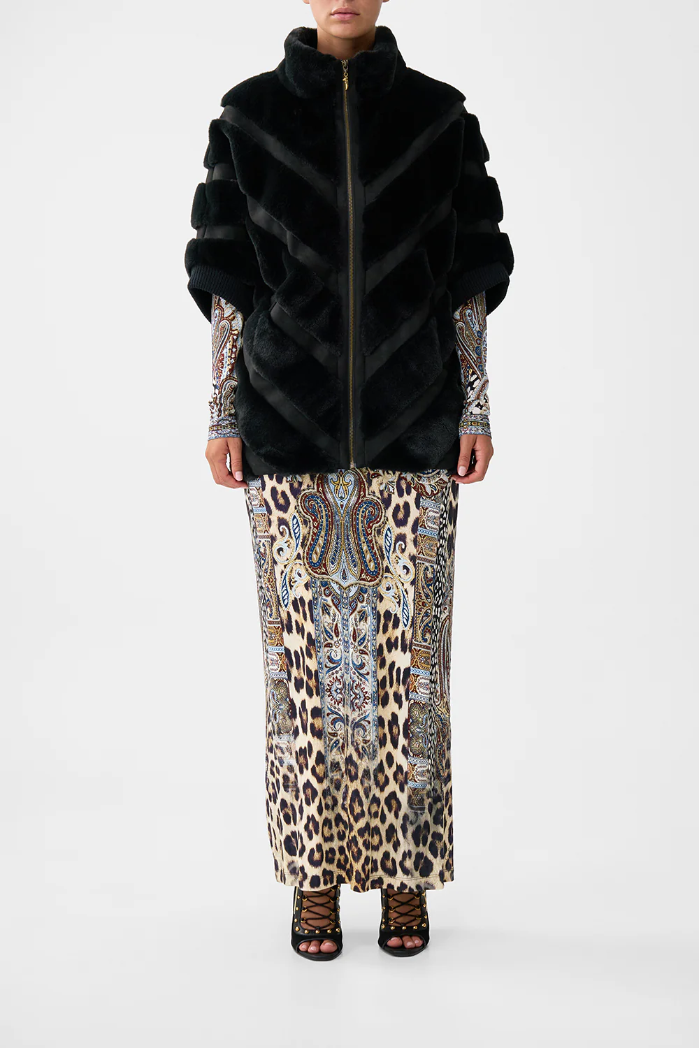 FAUX FUR SHORT SLEEVE SLOUCH JACKET ISTANBUL ANIMALIA - Image 8