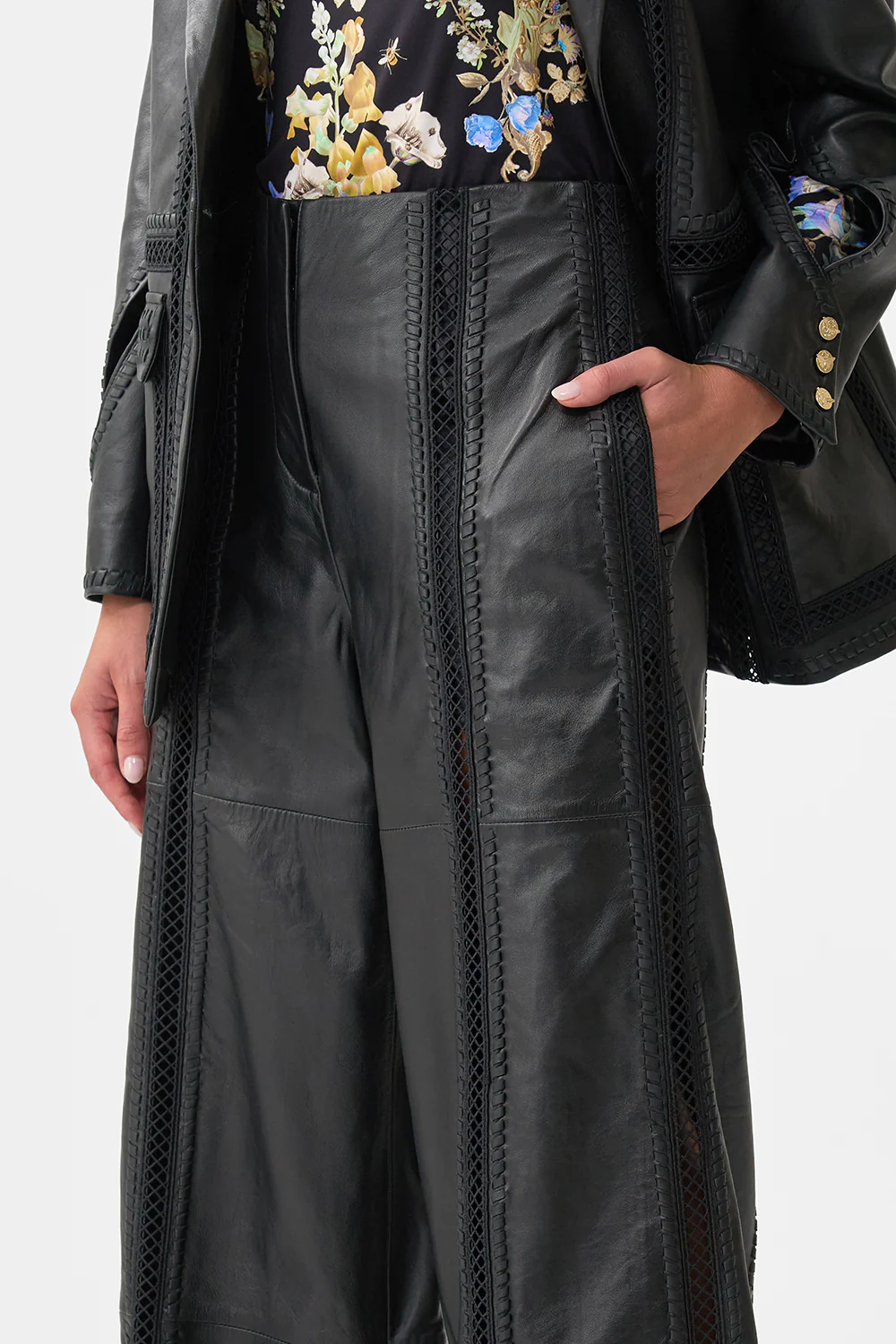 LEATHER WIDE LEG PANT OTTOMAN ELEGANCE - Image 5