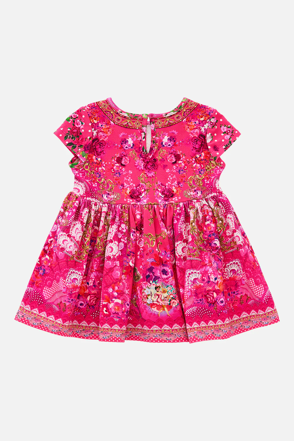 BABIES TEE DRESS WITH GATHERED SKIRT FLAMENCO ROSE - Image 2