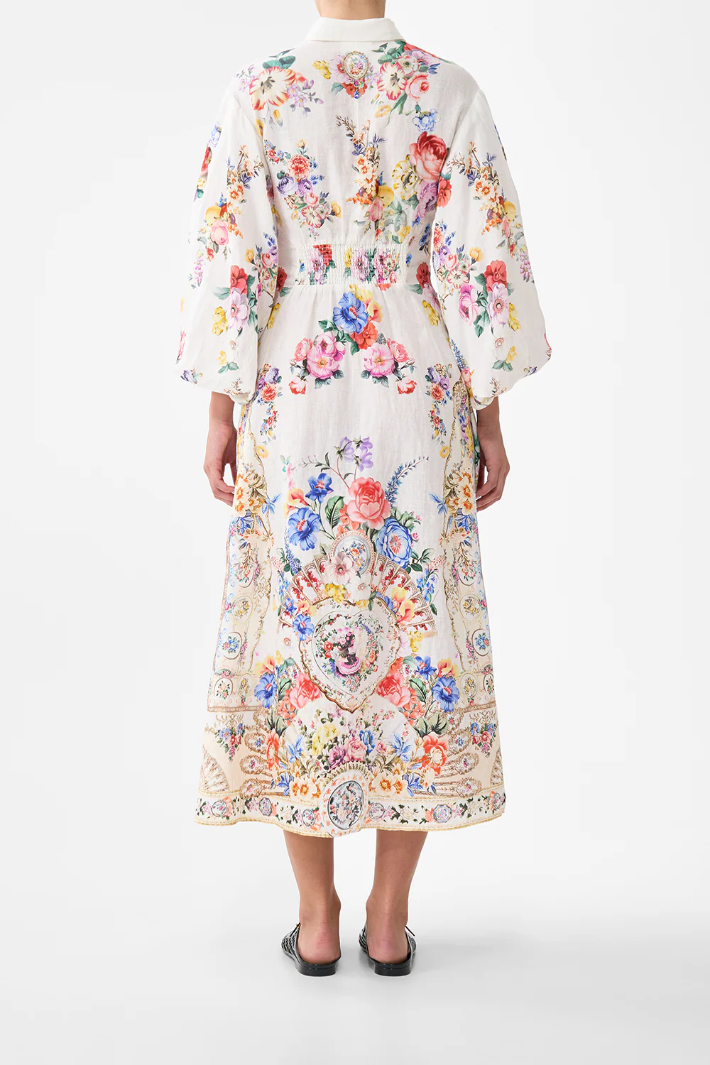 WAIST TIE SHIRT DRESS WITH BUBBLE SLEEVE I LEFT MY HEART IN GRANADA - Image 2