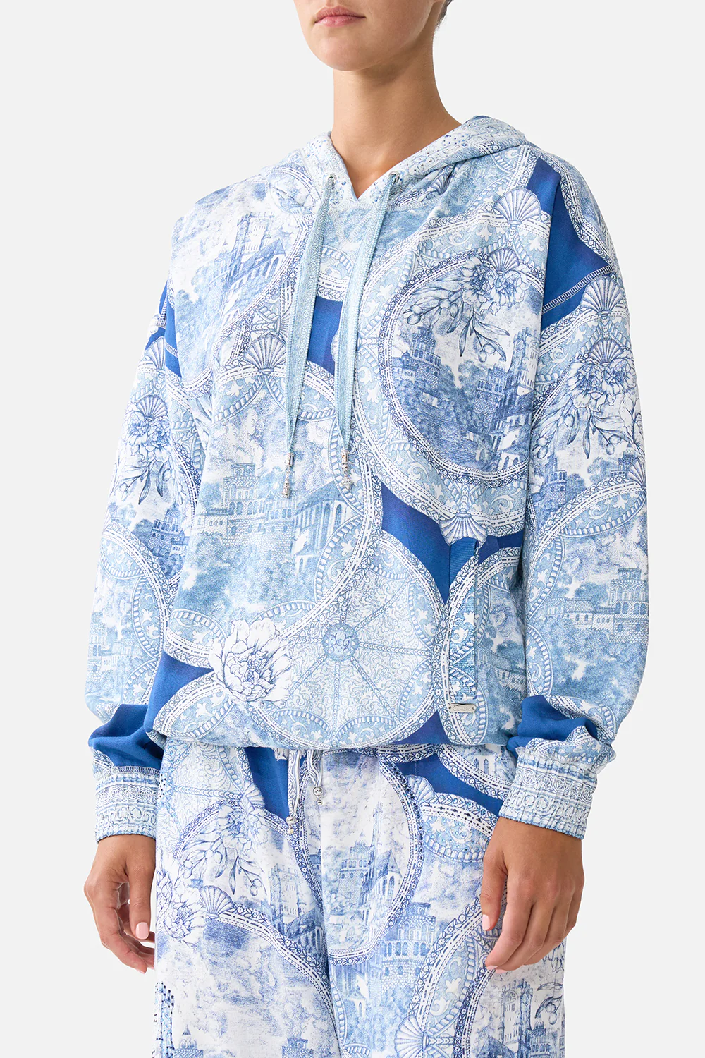 CONTRAST BAND HOODIE WITH SIDE POCKETS DE NADA GRANADA - Image 5