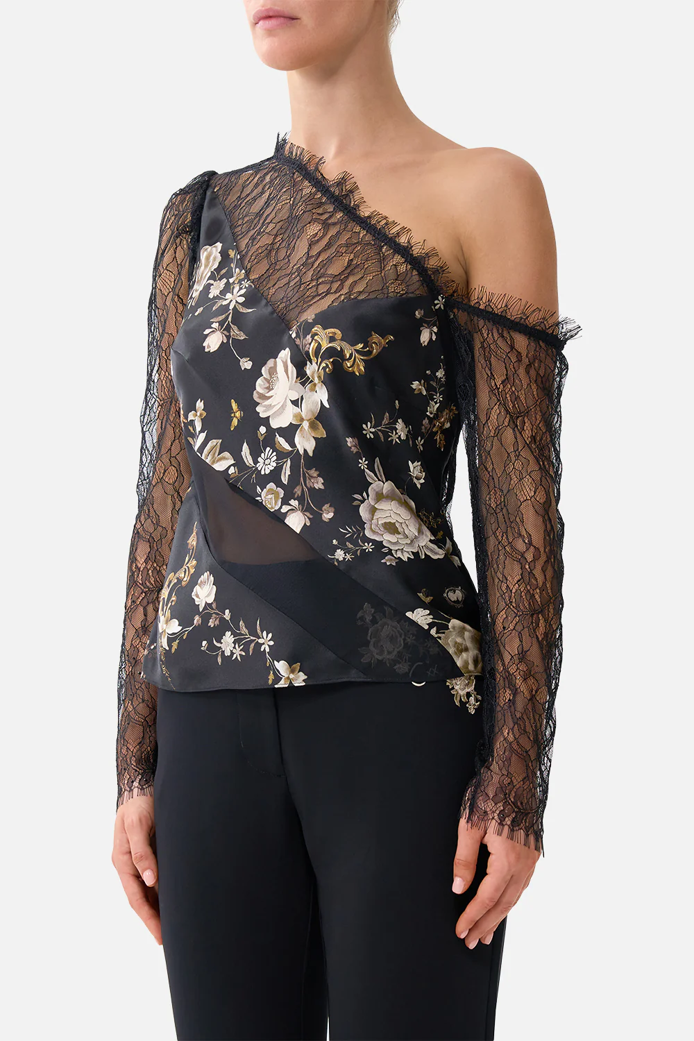 LACE SPLICE ONE SHOULDER TOP FLAMENCO FOLKLORE - Image 5