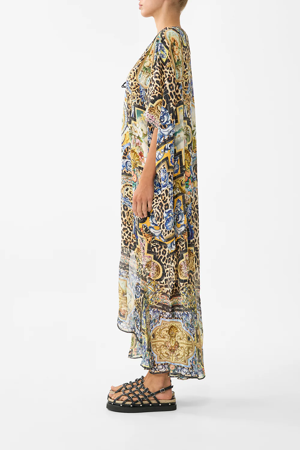 LACE UP KAFTAN WITH HEM RUFFLE SEVILLIAN STYLE - Image 4
