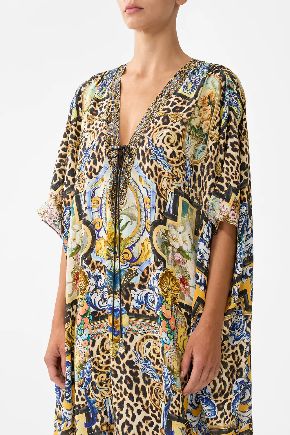 LACE UP KAFTAN WITH HEM RUFFLE SEVILLIAN STYLE - Image 5