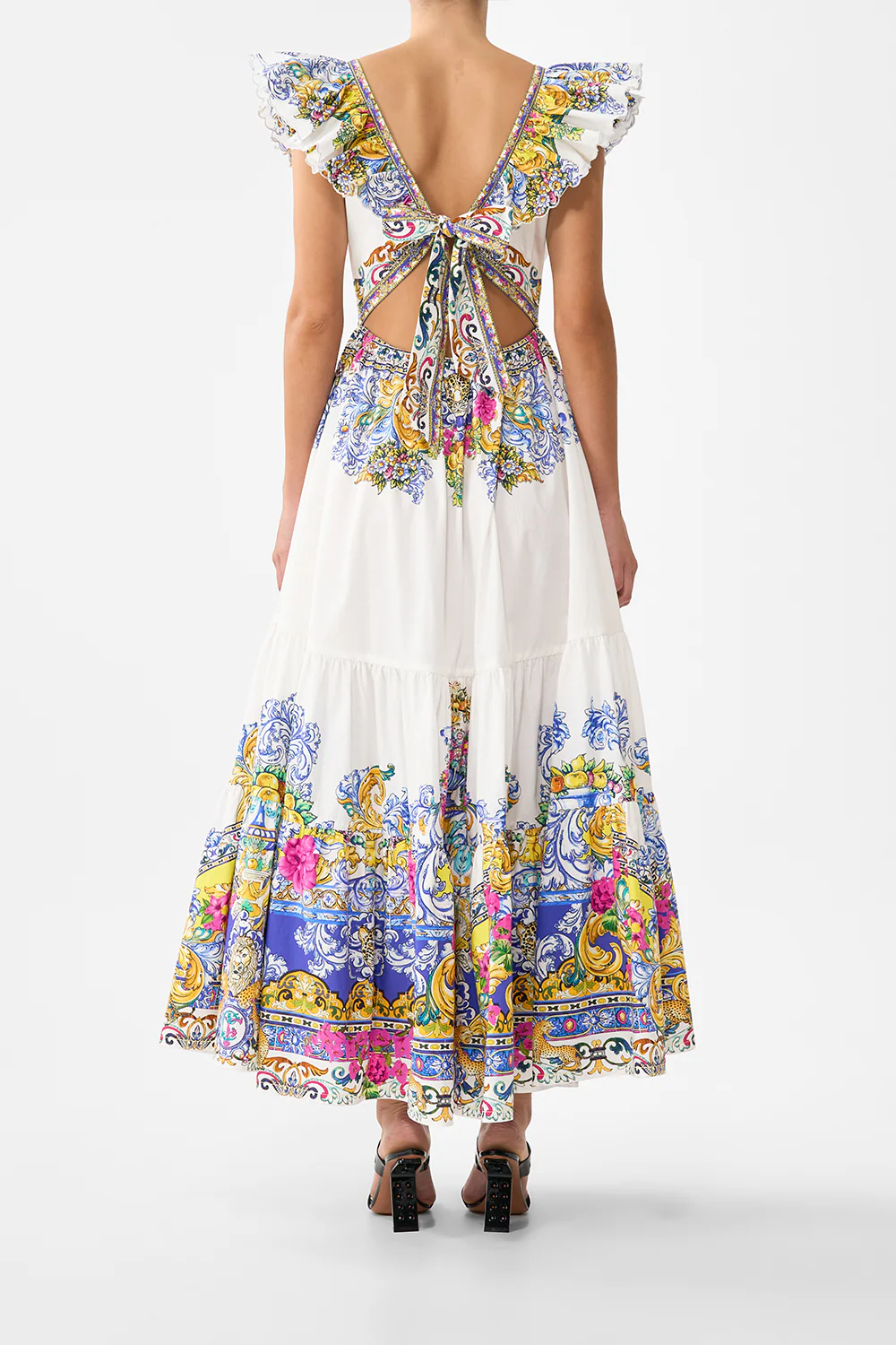 TIERED DRESS WITH NECK FRILL MILLA IN SEVILLA - Image 2