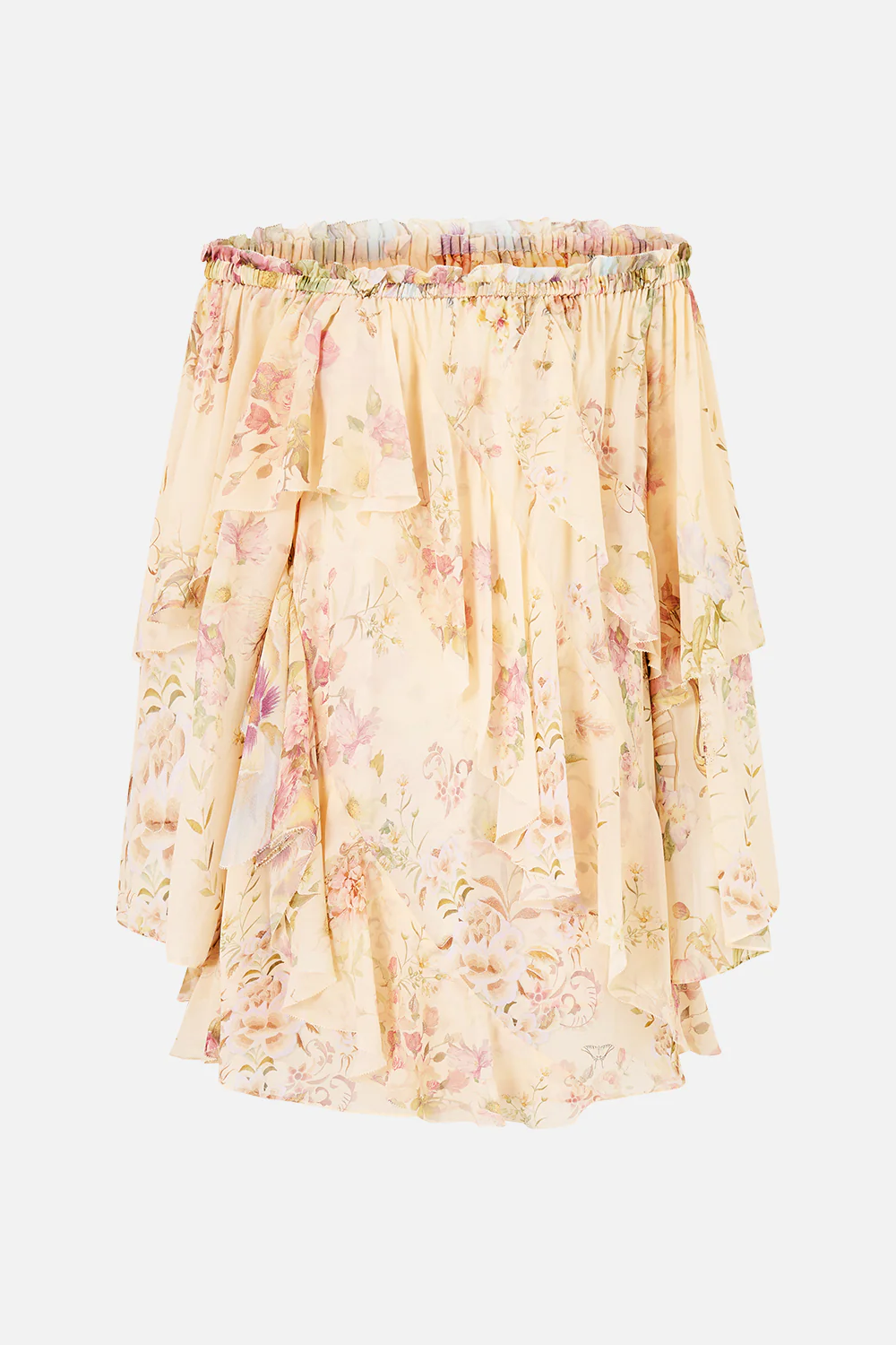 OFF SHOULDER ASSYMETRIC RUFFLE DRESS ADORNED IN ARANJUEZ - Image 3