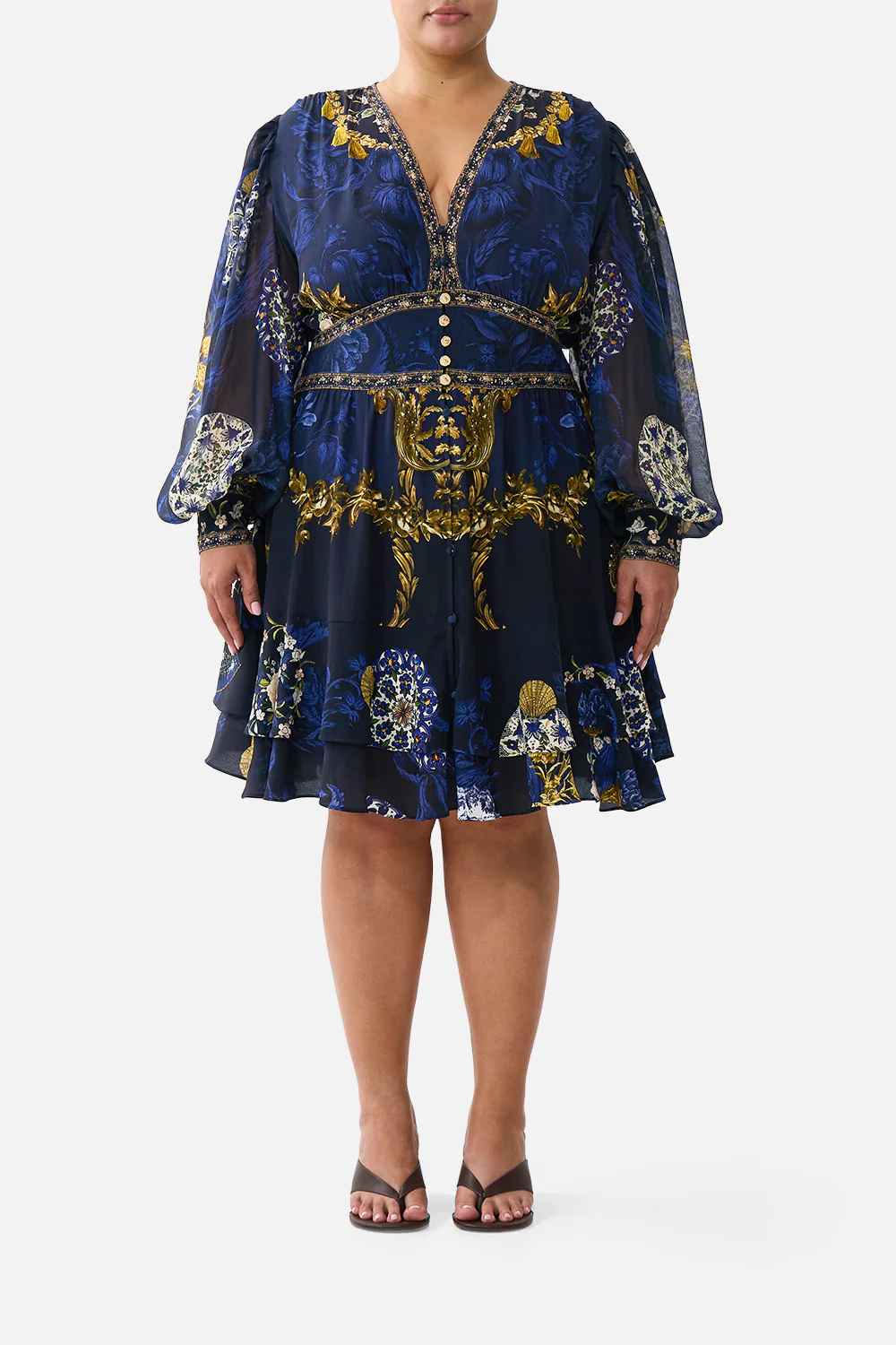 BUTTON FRONT FRILL DRESS NOTES FROM THE BLUE ROOM - Image 11