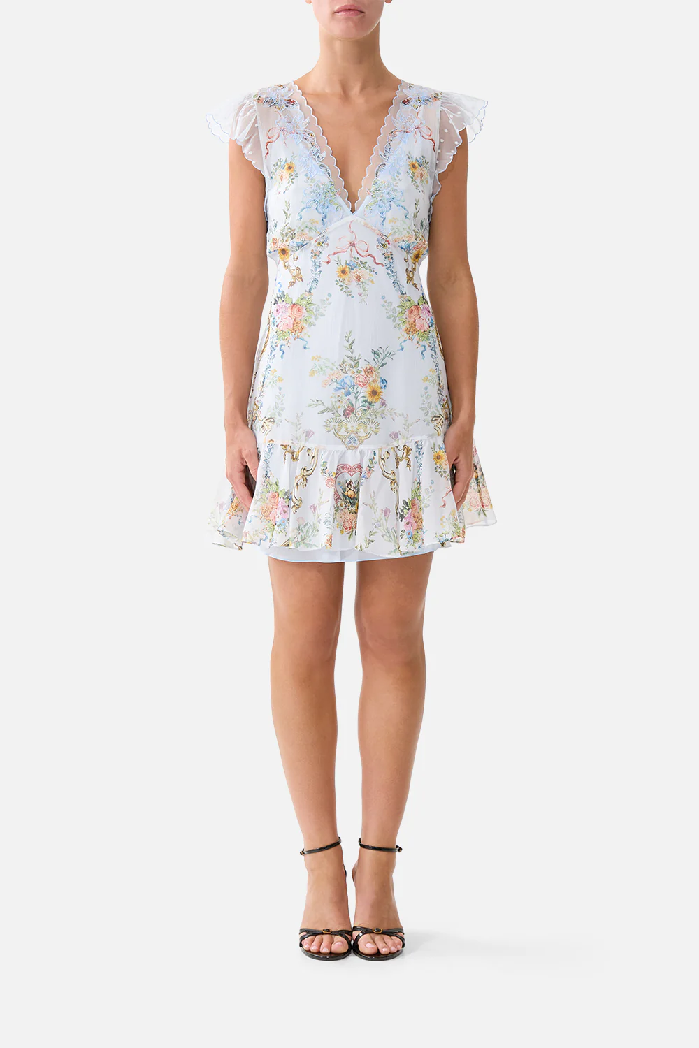 RUFFLE SLEEVE SHORT DRESS SEVILLE SWEETHEART
