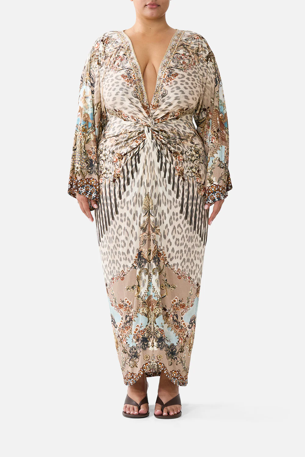 LONG SPLIT FRONT TWIST DRESS ARANJUEZ ANIMALIA - Image 11