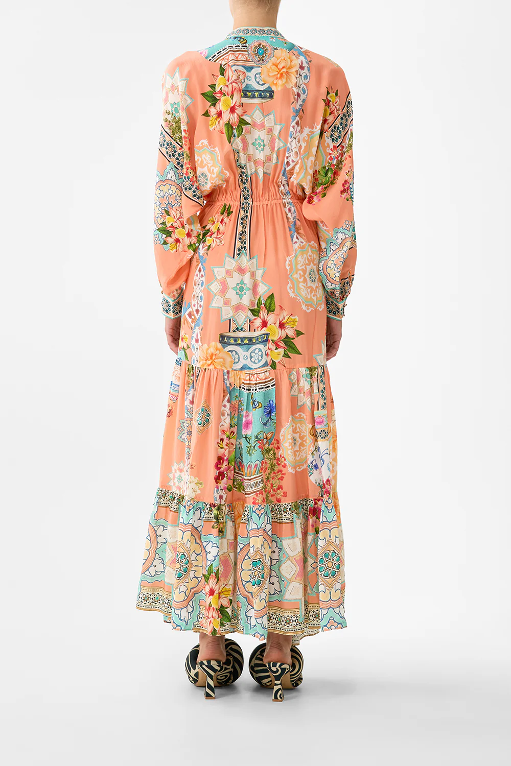 TIERED SHIRTDRESS WITH WIDE WAIST TIE MEET ME IN MALLORCA - Image 2