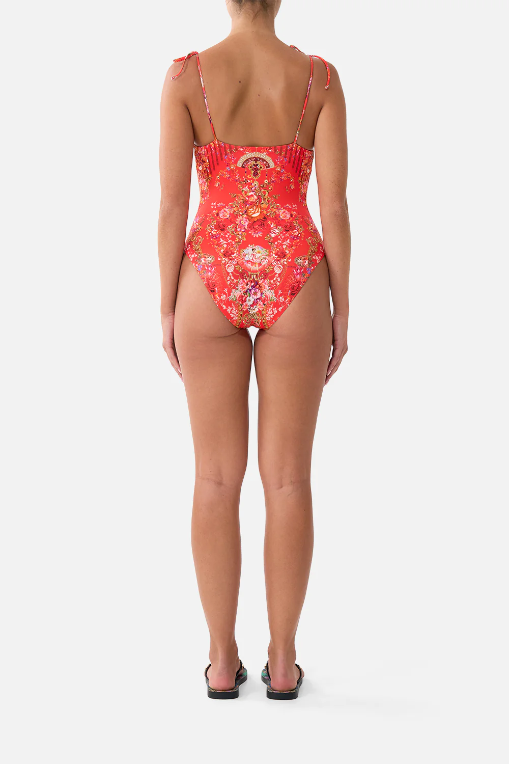 STRAIGHT NECK ONE PIECE WITH ROSETTE DETAIL OLÉ OLÉ - Image 2