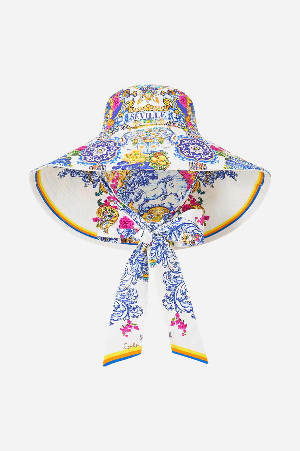 WIDE BRIM BUCKET HAT WITH TIE ESPAÑA NIRVANA