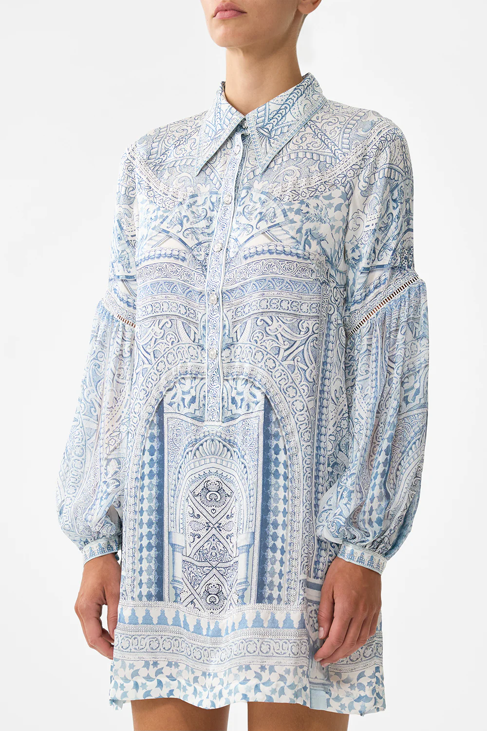 SHIRT DRESS WITH BLOUSON SLEEVE THE HUM OF THE ALHAMBRA - Image 5