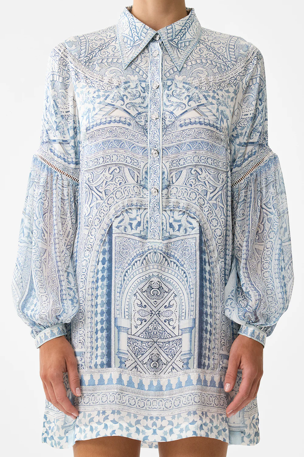 SHIRT DRESS WITH BLOUSON SLEEVE THE HUM OF THE ALHAMBRA - Image 6