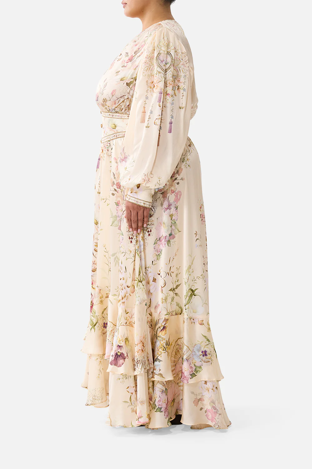 LONG BUTTON FRONT DRESS ADORNED IN ARANJUEZ - Image 13