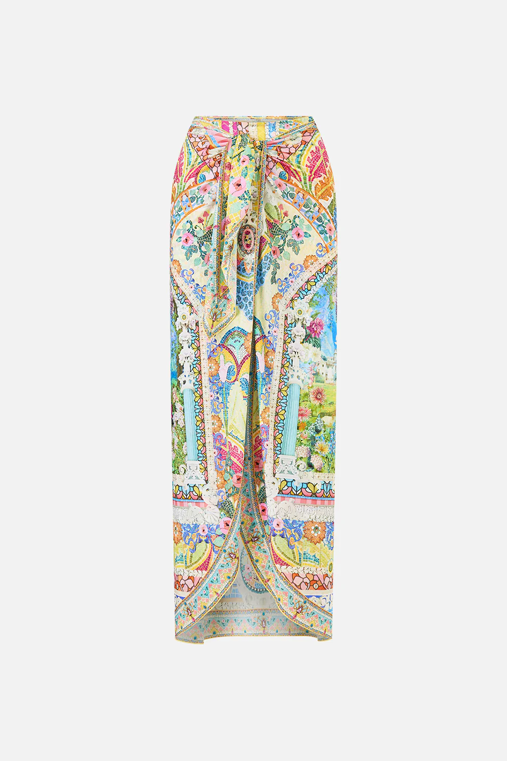 LAYERED LONG SARONG SKIRT WITH TIE FRONT NAVÀS NOUVEAU - Image 3