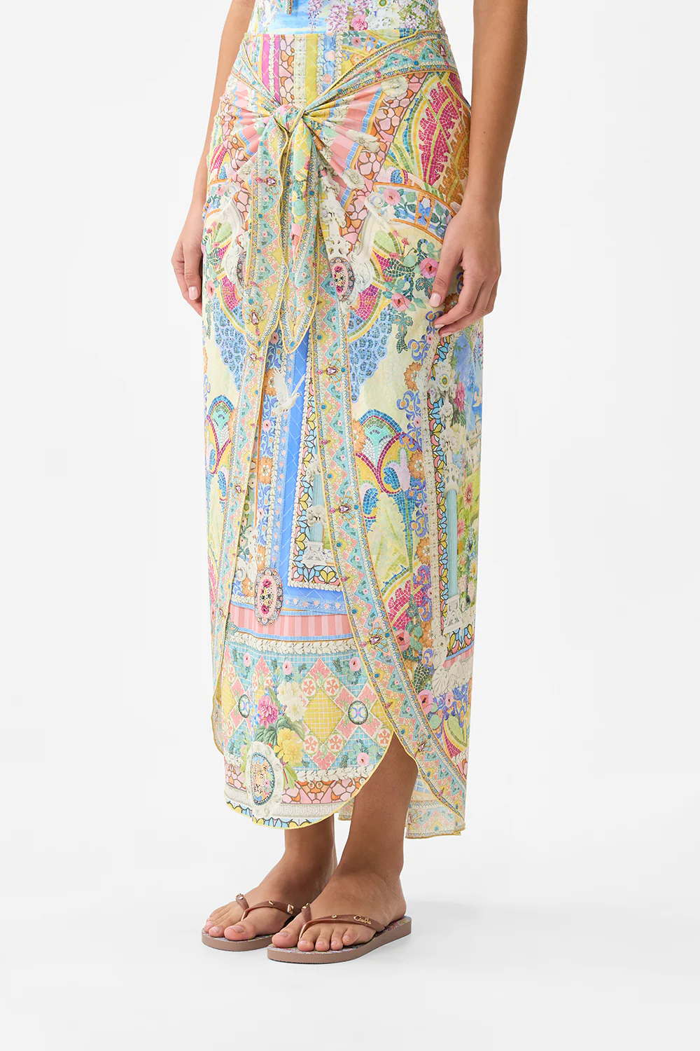 LAYERED LONG SARONG SKIRT WITH TIE FRONT NAVÀS NOUVEAU - Image 5