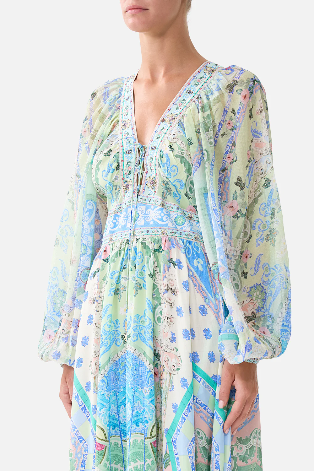 LACE UP FRONT LONG DRESS MIDSUMMER MOSAICS - Image 5