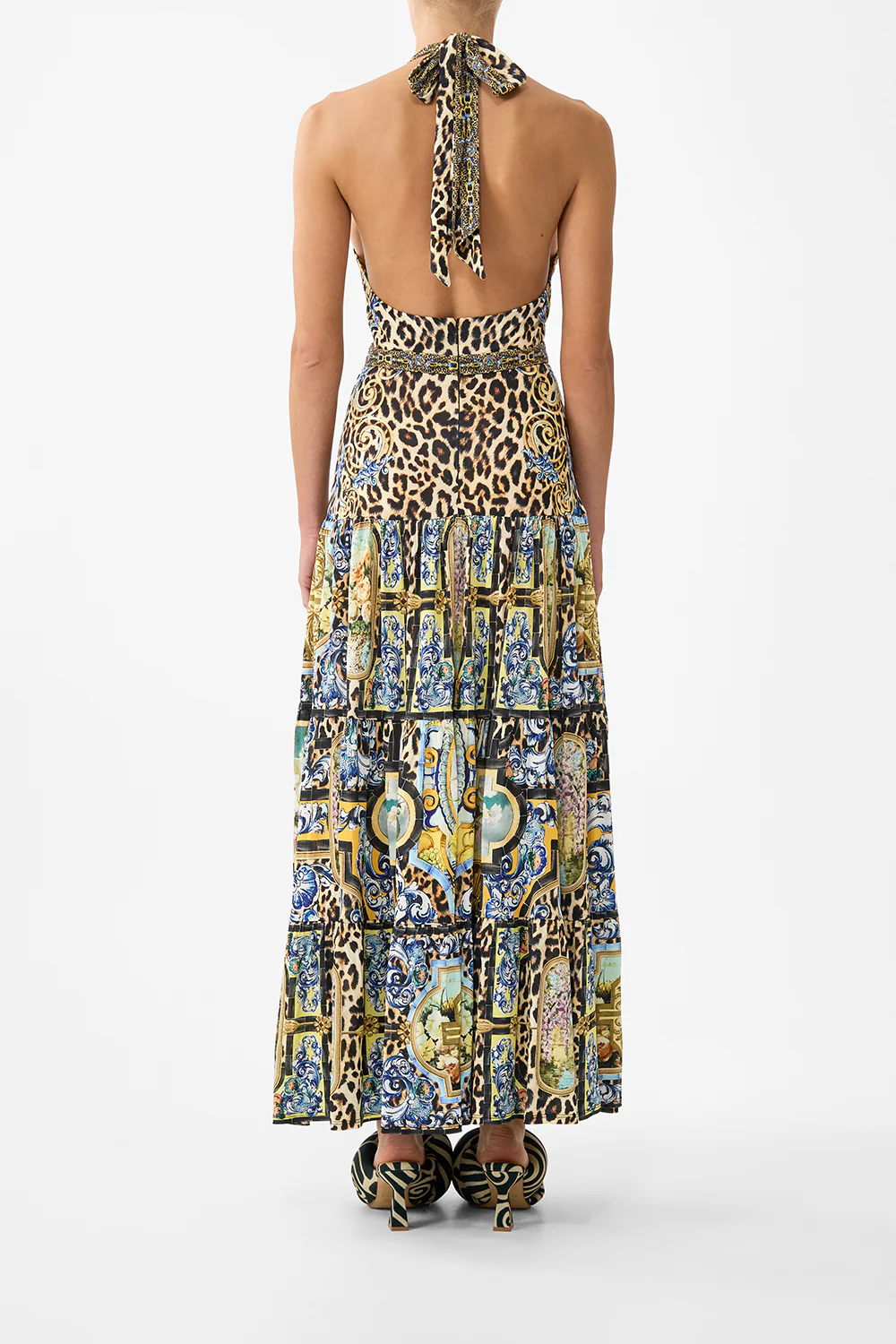 HALTER JERSEY DRESS WITH TIERED SKIRT SEVILLIAN STYLE - Image 2