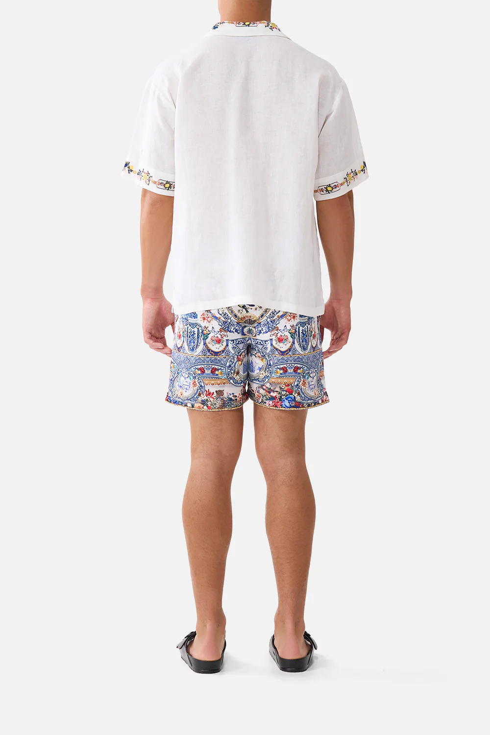 EMBROIDERED SHORT SLEEVE PLEATED CUBAN SHIRT THE POTTERY PARLOUR - Image 2