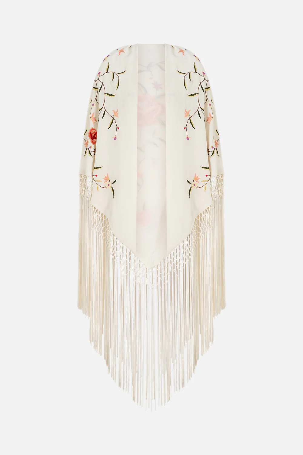 MACRAME SHAWL SOLID CREAM - Image 3