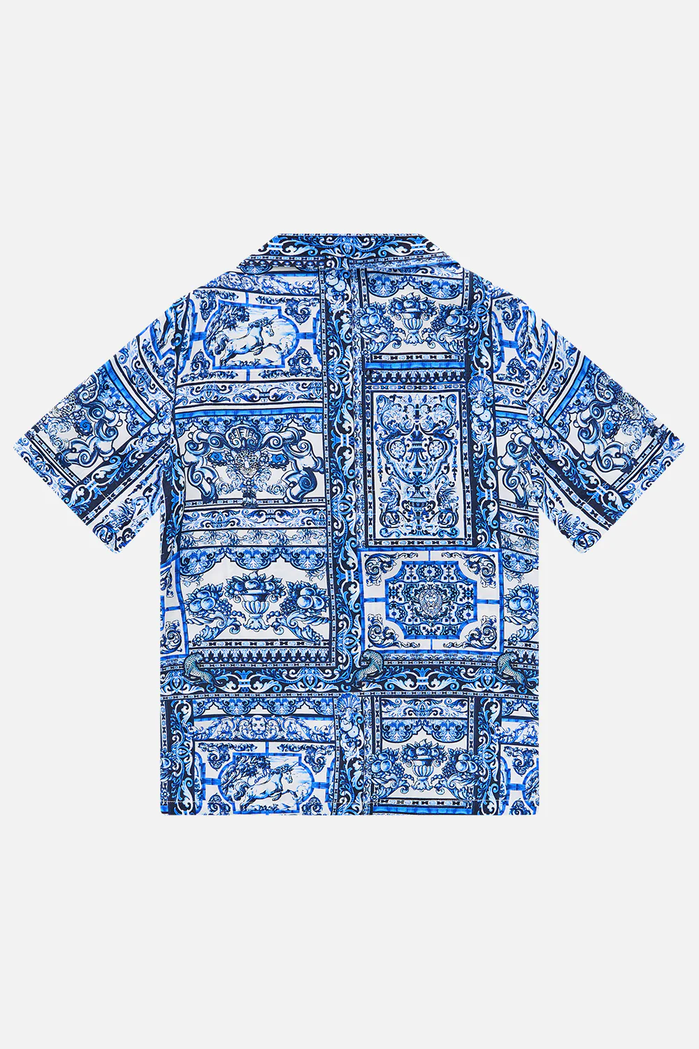 BOYS SHORT SLEEVE CAMP COLLARED SHIRT AZUL ARISTOCRACY - Image 2