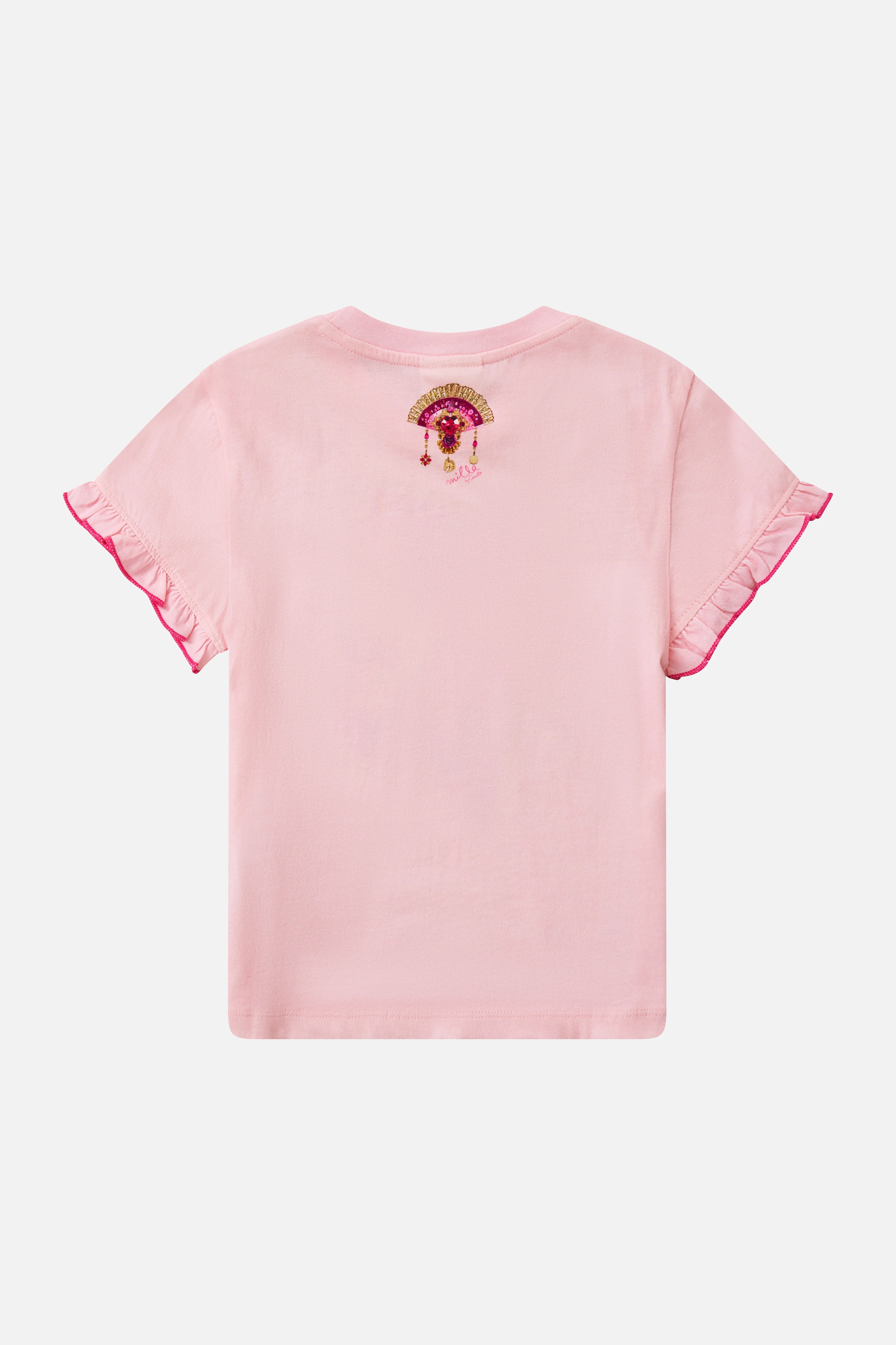 KIDS FRILL SLEEVE TEE WITH BABYLOCKED EDGE FLAMENCO ROSE - Image 2
