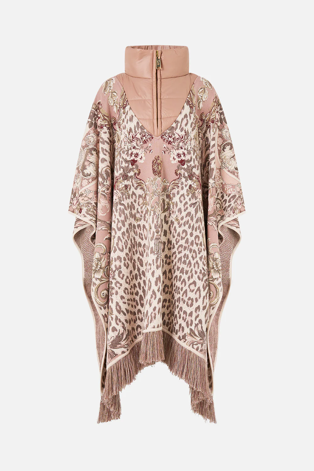QUILTED COLLAR SHORT KNIT PONCHO ARANJUEZ ANIMALIA - Image 3