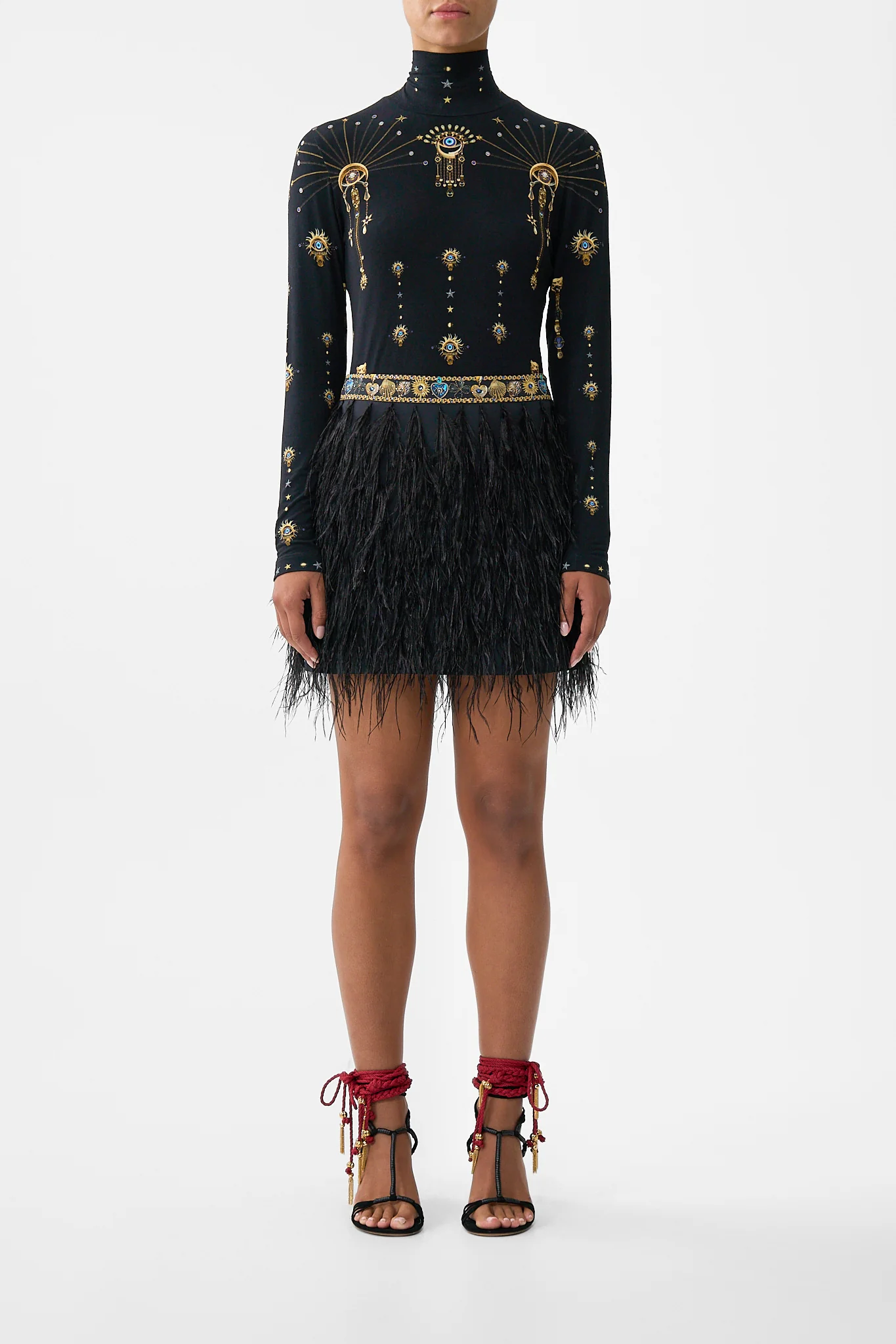 FEATHER MINI SKIRT AMULETS AND ALCHEMY