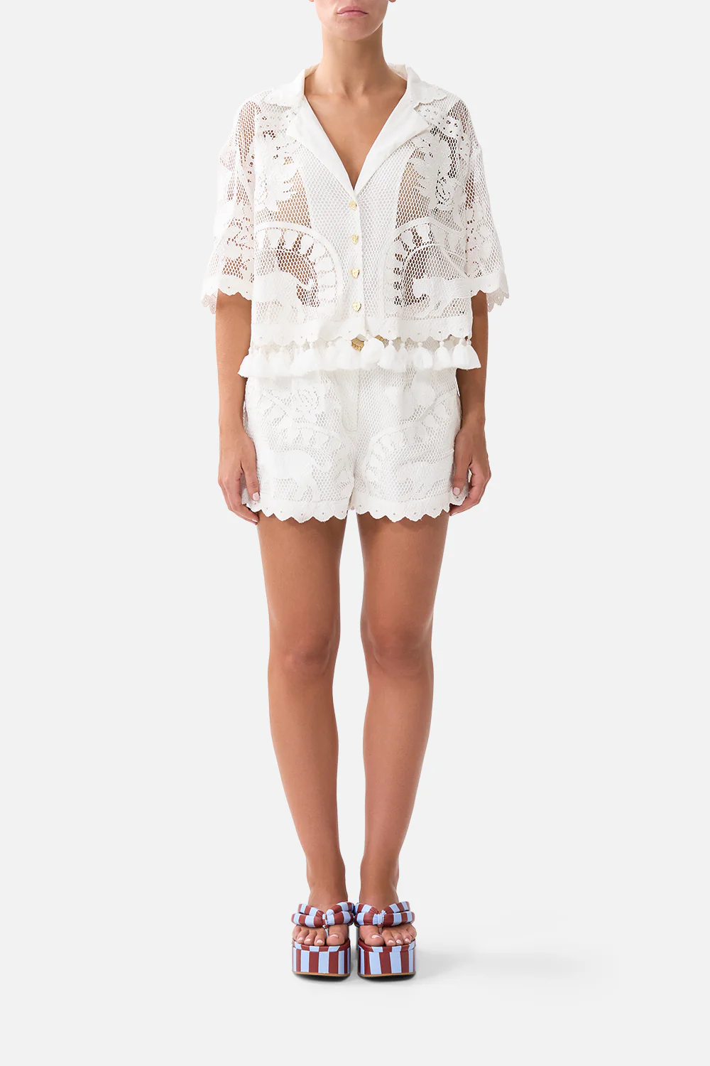 CROPPED COLLAR BLOUSE WITH BUTTON FRONT KAPADOKYA KITSCH