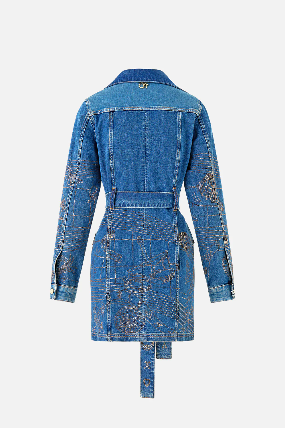 JENNA ZODIAC ZONE BELTED MINI DRESS DENIM - Image 6