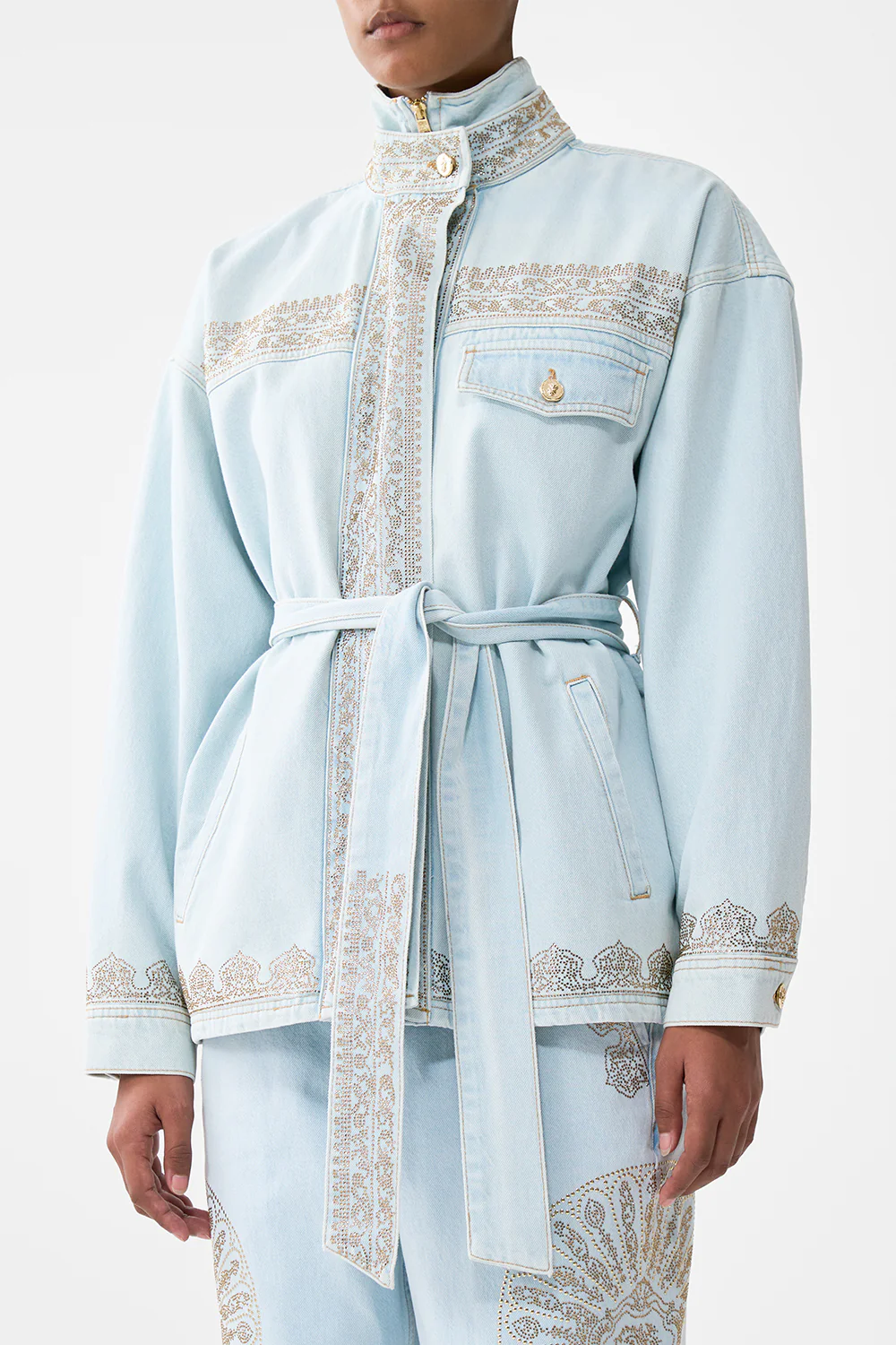 ALIKA ISTANBUL ALCHEMY HIGH NECK JACKET DENIM - Image 7
